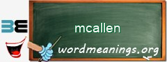 WordMeaning blackboard for mcallen